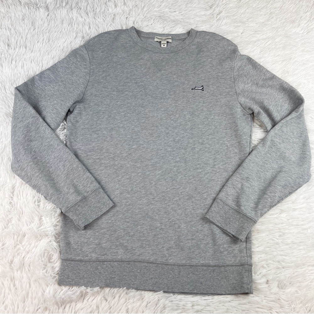 Crosby & Howard‎ long sleeve crew neck slim fit pullover sweatshirt in gray